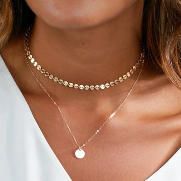 Jewelry - NEW Gold Coin Double Layer Choker